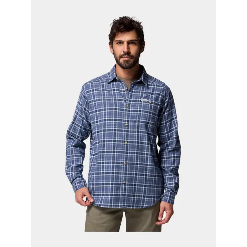 Columbia Cornell Woods Flannel Long Sleeve Shirt Férfi Ing 483-Dark Mountain