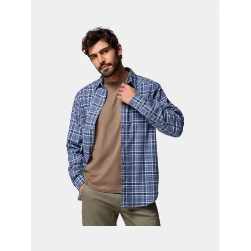 Columbia Cornell Woods Flannel Long Sleeve Shirt Férfi Ing 483-Dark Mountain