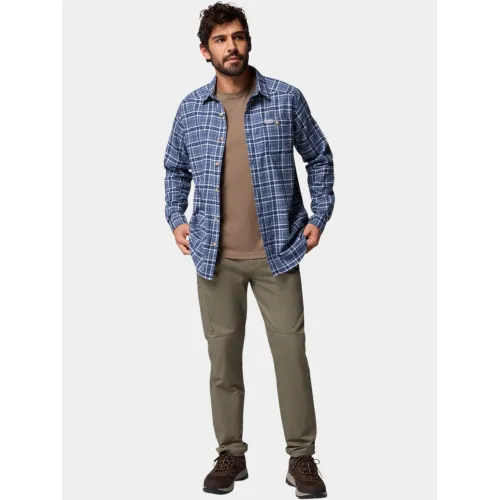 Columbia Cornell Woods Flannel Long Sleeve Shirt Férfi Ing 483-Dark Mountain