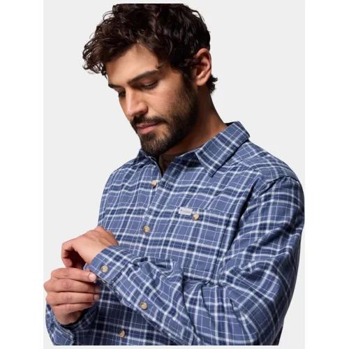 Columbia Cornell Woods Flannel Long Sleeve Shirt Férfi Ing 483-Dark Mountain