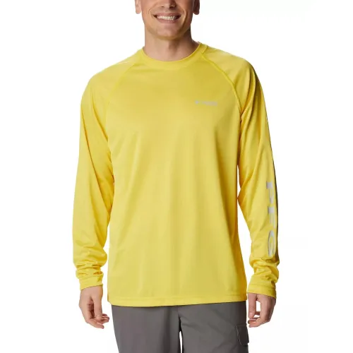 Columbia Terminal Tackle Heather LS Shirt Férfi Póló 716-Laser Lemon