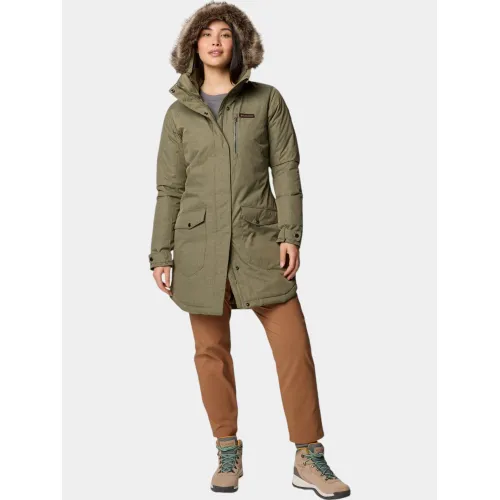 Columbia Suttle Mountain Long Insulated Jacket Női Utcai Kabát 397-Stone Green