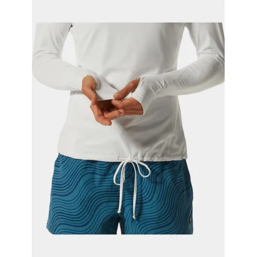 Mountain Hardwear Crater Lake Long Sleeve Hoody Női Fitness felső 102-Fogbank