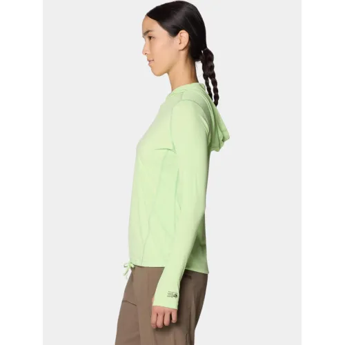 Mountain Hardwear Crater Lake Long Sleeve Hoody Női Fitness felső 386-Frozen In Lime