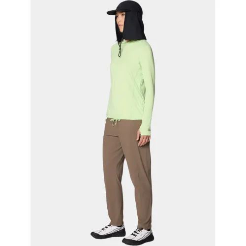 Mountain Hardwear Crater Lake Long Sleeve Hoody Női Fitness felső 386-Frozen In Lime