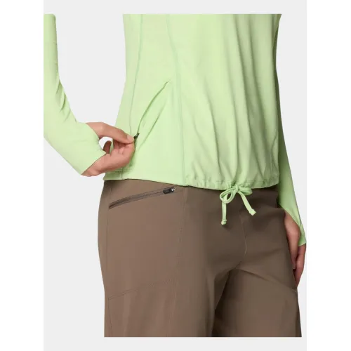 Mountain Hardwear Crater Lake Long Sleeve Hoody Női Fitness felső 386-Frozen In Lime