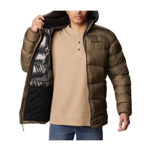 Columbia Fivemile Butte Hooded Jacket Férfi Utcai Kabát 397-Stone Green