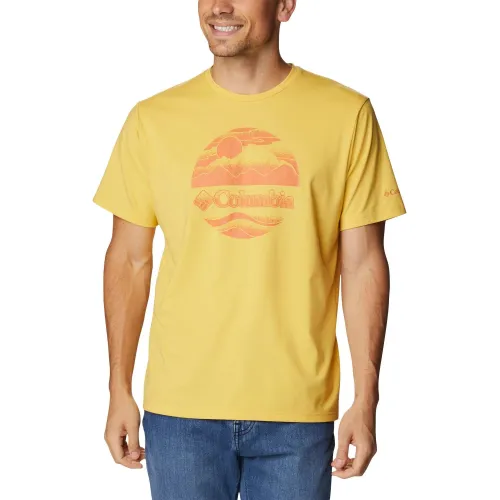 Columbia Men S Sun Trek Short Sleeve Graphic Tee Férfi Póló 742-Golden Nugget