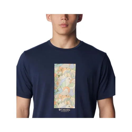 Columbia Men s Sun Trek Short Sleeve Graphic Tee Férfi Póló 472-Collegiate Navy