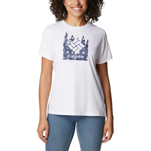 Columbia Sun Trek Short Sleeve Graphic Tee Női Póló 115-White