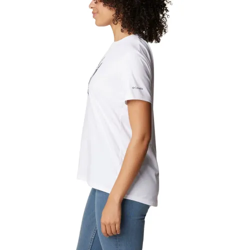 Columbia Sun Trek Short Sleeve Graphic Tee Női Póló 115-White