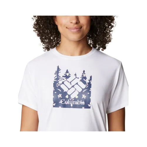 Columbia Sun Trek Short Sleeve Graphic Tee Női Póló 115-White