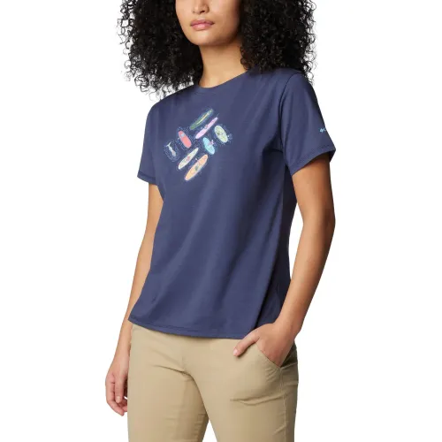 Columbia Sun Trek Short Sleeve Graphic Tee Női Póló 465-Nocturnal
