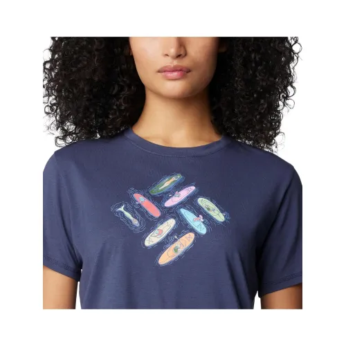 Columbia Sun Trek Short Sleeve Graphic Tee Női Póló 465-Nocturnal