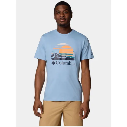 Columbia Path Lake Graphic Tee II Férfi Póló 431-Ripple Blue