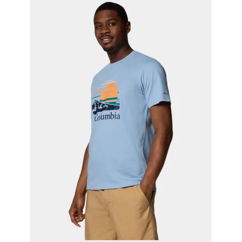 Columbia Path Lake Graphic Tee II Férfi Póló 431-Ripple Blue
