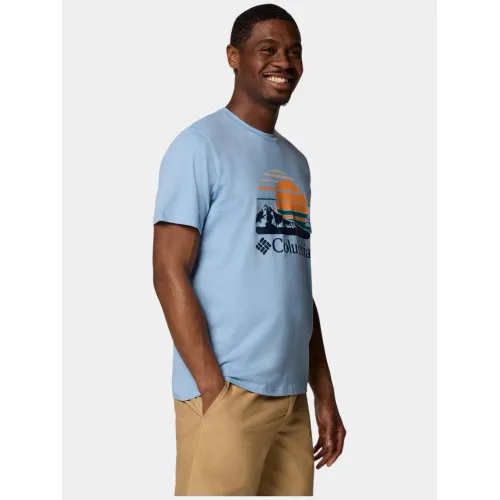 Columbia Path Lake Graphic Tee II Férfi Póló 431-Ripple Blue