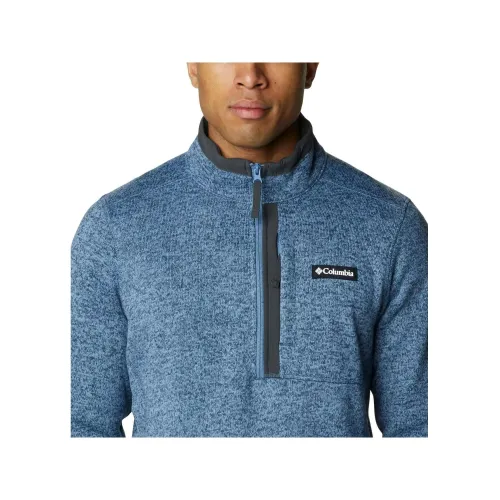 Columbia Sweater Weather Half Zip Férfi Polár, Softshell, Középréteg 449-Bluestone