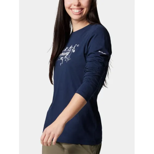 Columbia Hidden Haven Long Sleeve Tee Női Hosszú ujjú póló 463-Collegiate Navy