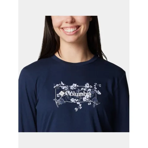 Columbia Hidden Haven Long Sleeve Tee Női Hosszú ujjú póló 463-Collegiate Navy