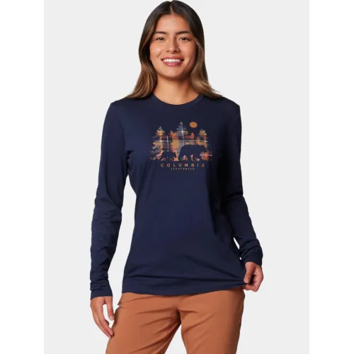 Columbia Hidden Haven Long Sleeve Tee Női Hosszú ujjú póló 465-Collegiate Navy