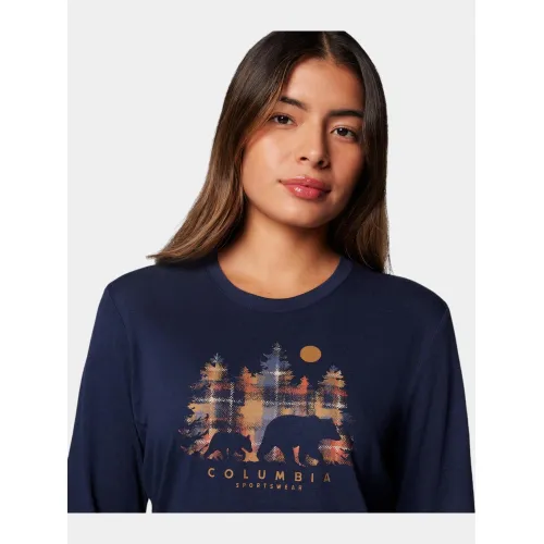 Columbia Hidden Haven Long Sleeve Tee Női Hosszú ujjú póló 465-Collegiate Navy