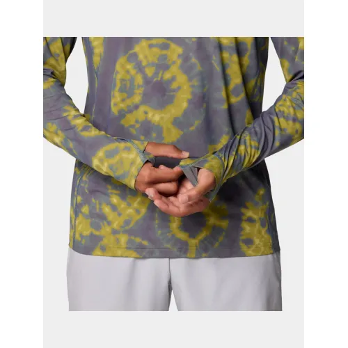 Mountain Hardwear Crater Lake Hoody Mountain Hardwear Crater Lake Hoody Férfi Hosszú ujjú póló 445-Adriatic Blue Spore Dye Print