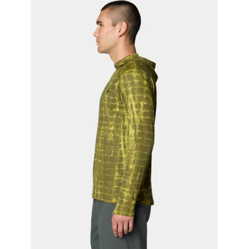 Mountain Hardwear Crater Lake Long Sleeve Hoody Férfi Hosszú ujjú póló 354-Combat Green Prismatic print
