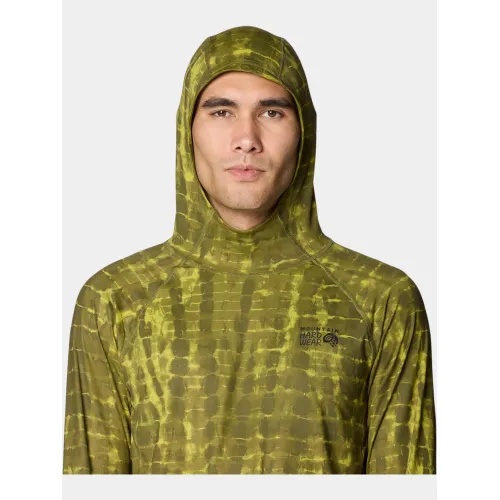 Mountain Hardwear Crater Lake Long Sleeve Hoody Férfi Hosszú ujjú póló 354-Combat Green Prismatic print