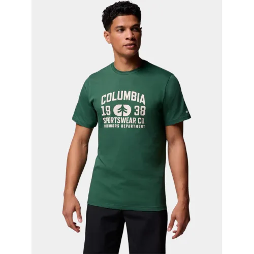 Columbia CSC Seasonal Logo Tee Férfi Póló 375-Rain Forest