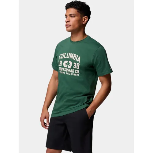 Columbia CSC Seasonal Logo Tee Férfi Póló 375-Rain Forest