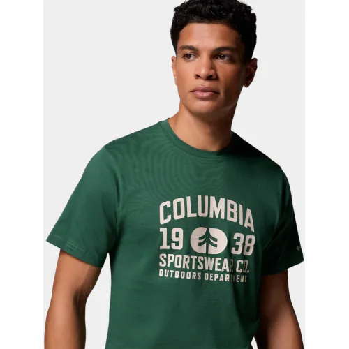 Columbia CSC Seasonal Logo Tee Férfi Póló 375-Rain Forest