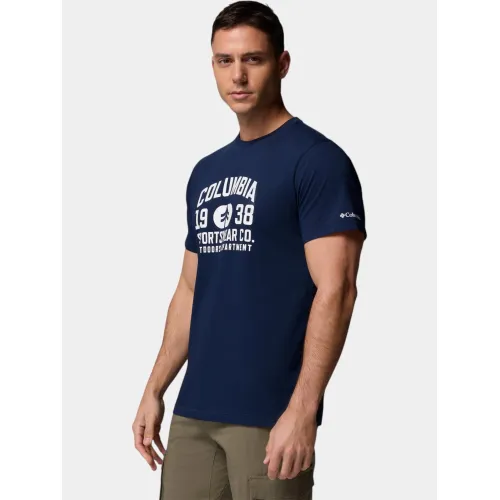 Columbia CSC Seasonal Logo Tee Férfi Póló 470-Collegiate Navy