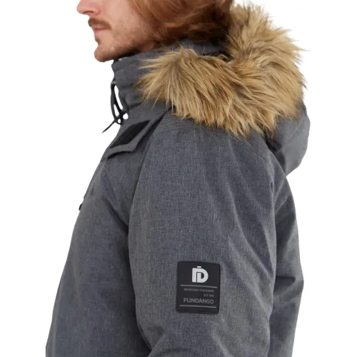 Fundango Spirit Parka Jacket Férfi Utcai Kabát 745-grey heather
