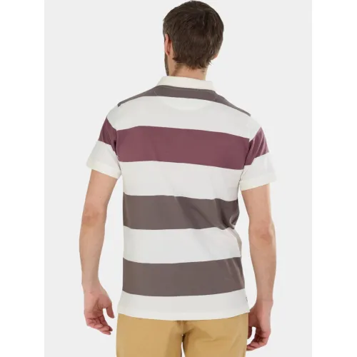 Fundango Incognito Stripe Poloshirt Férfi Galléros póló 380-plum