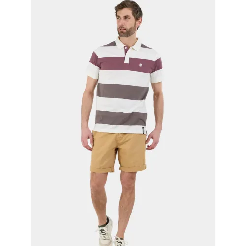 Fundango Incognito Stripe Poloshirt Férfi Galléros póló 380-plum