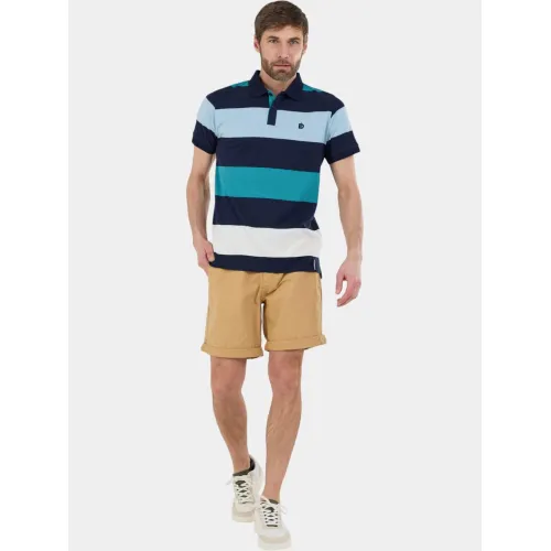 Fundango Incognito Stripe Poloshirt Férfi Galléros póló 450-lake