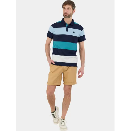Fundango Incognito Stripe Poloshirt Férfi Galléros póló 450-lake