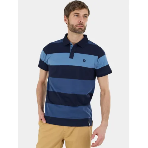 Fundango Incognito Stripe Poloshirt Férfi Galléros póló 488-indigo