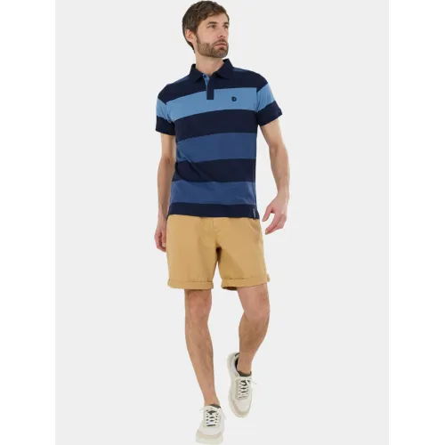 Fundango Incognito Stripe Poloshirt Férfi Galléros póló 488-indigo