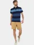 Fundango Incognito Stripe Poloshirt Férfi Galléros póló 488-indigo