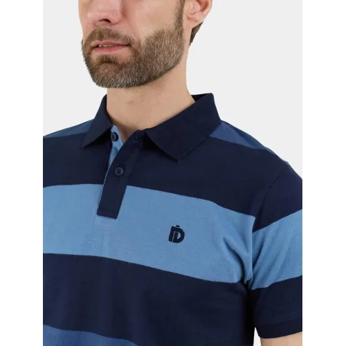 Fundango Incognito Stripe Poloshirt Férfi Galléros póló 488-indigo