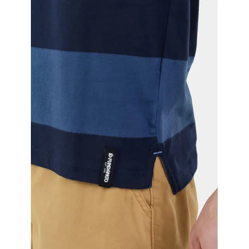 Fundango Incognito Stripe Poloshirt Férfi Galléros póló 488-indigo