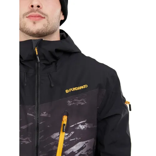 Fundango Privet Allmountain Jacket Férfi Síkabát, Snowboard kabát 893-black camouflage