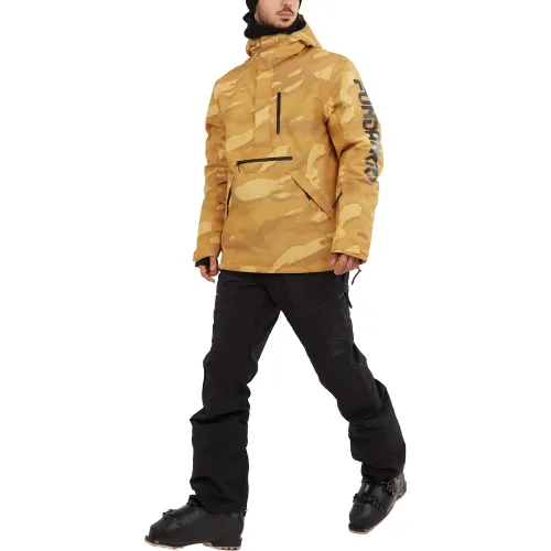 Fundango Tilbury Logo Anorak Férfi Síkabát, Snowboard kabát 246-okker melange