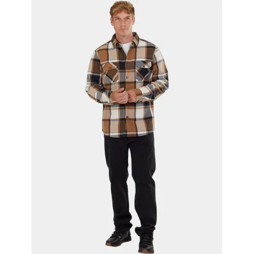 Fundango Roddy Lined Shirt Férfi Ing 660-coffee