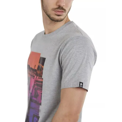 Fundango Basic T Logo-9 T-shirt Férfi Póló 745-grey heather