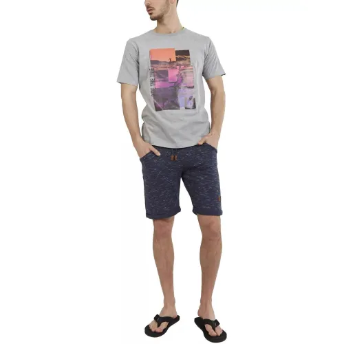 Fundango Basic T Logo-9 T-shirt Férfi Póló 745-grey heather