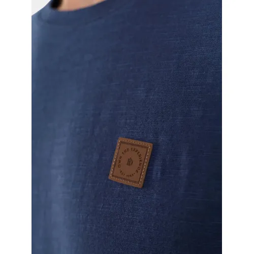 Fundango Jaggy Structured T-shirt Férfi Póló 486-patriot blue