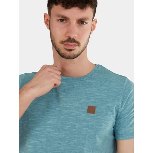 Fundango Jaggy Structured T-shirt Férfi Póló 514-light pistatia